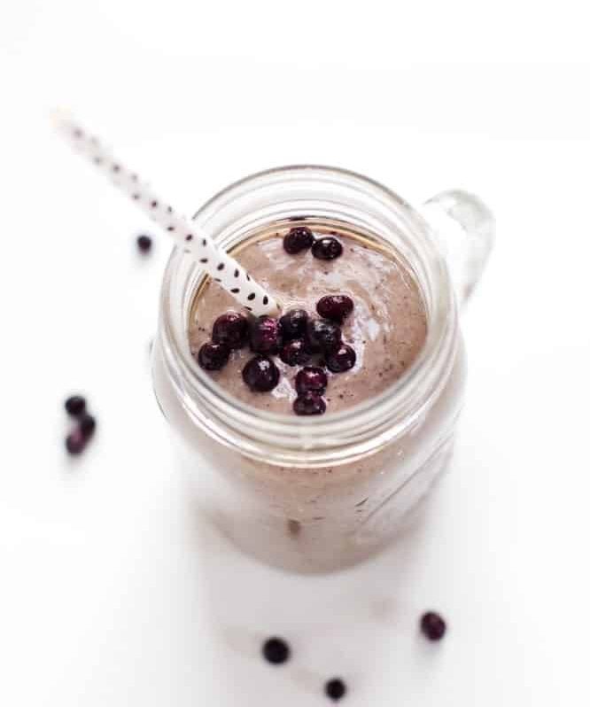 Honey and Wild Blueberry Smoothie - so simple and refreshing. A perfect start to the day! | pinchofyum.com