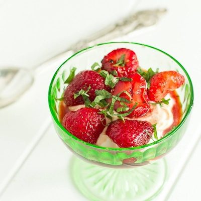 A picture of Balsamic Strawberries with Greek Yogurt