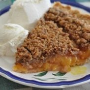Peach Pie with Heath Bar Crumb Topping